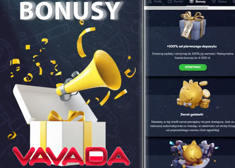 Oferta bonusowa dostępna CASINO VAVADA
