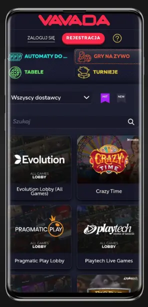 Aplikacja kasyna na Android CASINO VAVADA